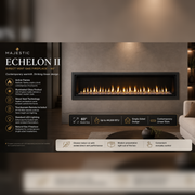 Majestic Echelon II direct vent gas fireplace feature display