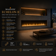 Majestic Echelon II direct vent gas fireplace features overview