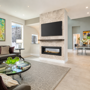 Majestic Echelon II gas fireplace installed in a bright modern living room