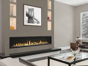 Majestic Echelon II linear gas fireplace in a contemporary living space