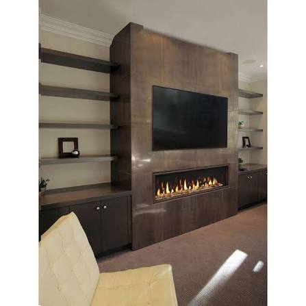 Majestic Echelon II gas fireplace installed in a modern feature wall