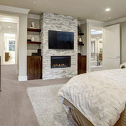 Majestic Jade direct vent gas fireplace installed in a bedroom