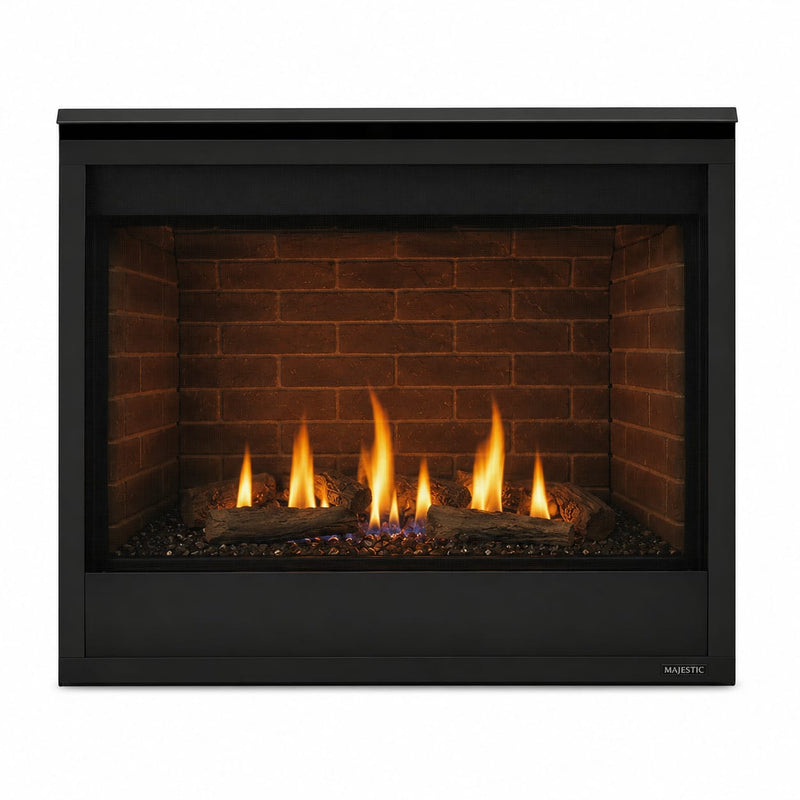 Majestic Quartz 36 built-in direct vent gas fireplace with realistic flames