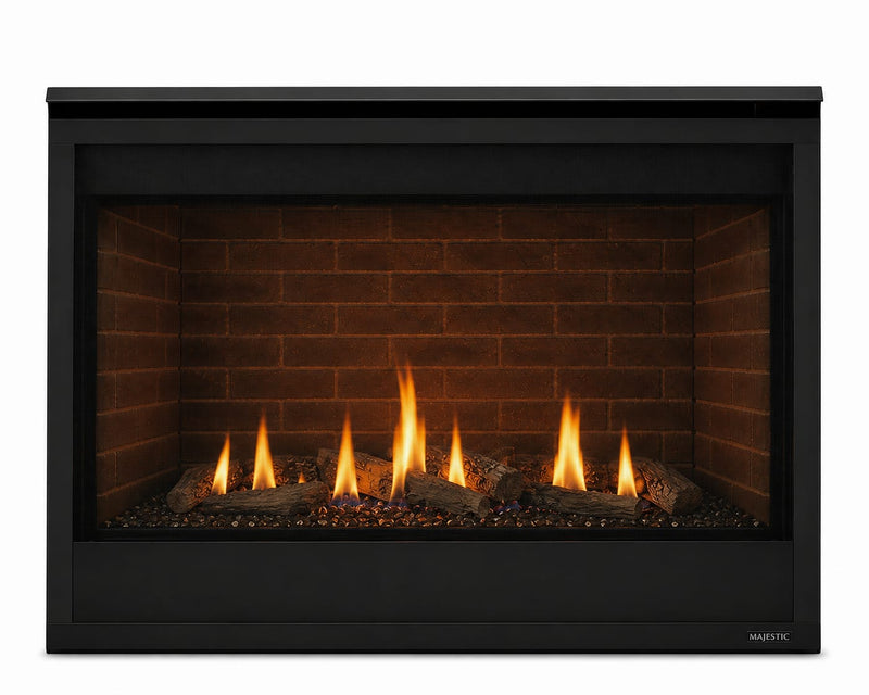 Majestic Quartz 42 built-in direct vent gas fireplace with realistic flames