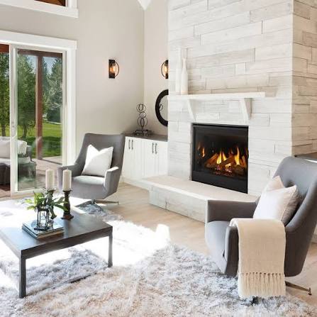 Majestic Quartz direct vent gas fireplace in a bright modern interior