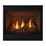 Majestic Quartz Platinum 36 built-in direct vent gas fireplace with realistic logs and flames