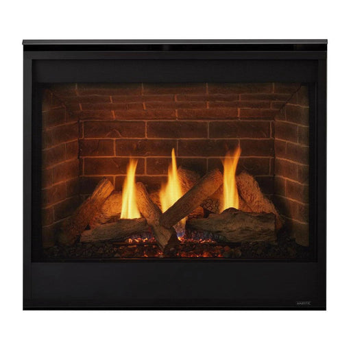 Majestic Quartz Platinum 36 built-in direct vent gas fireplace with realistic logs and flames