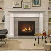 Majestic Quartz Platinum 36 gas fireplace installed in a traditional living room