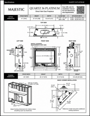 Majestic Quartz Platinum 36 built-in direct vent gas fireplace specifications and dimensions