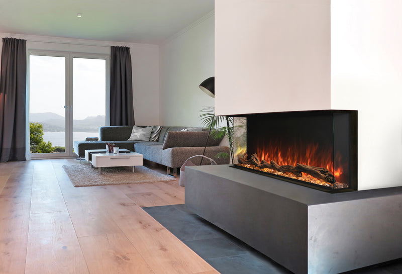 Modern Flames Landscape Pro Slim 44 inch electric fireplace in modern living room