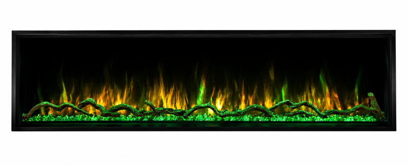 Modern Flames Landscape Pro Slim 80 inch electric fireplace with green flame
