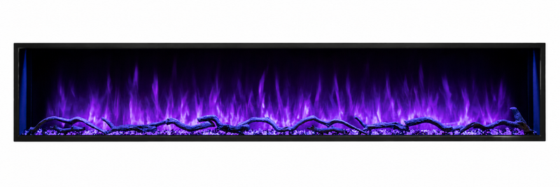 Modern Flames Landscape Pro Slim 96 inch electric fireplace with purple flame