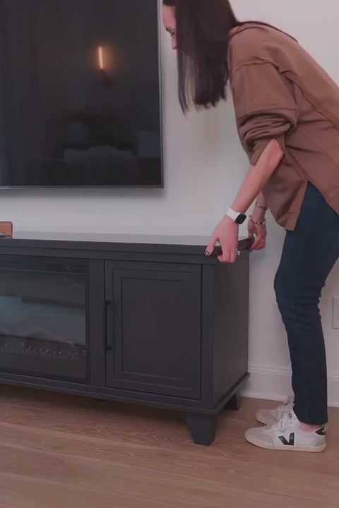 Realcozy Sonoma 95-inch electric fireplace TV stand product video-02