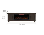Realcozy Sonoma 78-inch Java electric fireplace TV stand specifications and dimensions