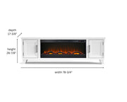 Realcozy Sonoma 78-inch White electric fireplace TV stand specifications and dimensions
