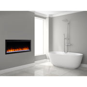 SimpliFire Allusion Platinum linear electric fireplace side profile
