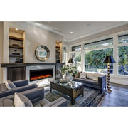 SimpliFire Allusion Platinum linear electric fireplace side profile