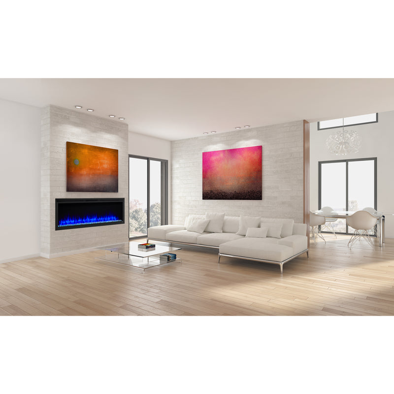 SimpliFire Allusion Platinum linear electric fireplace side profile
