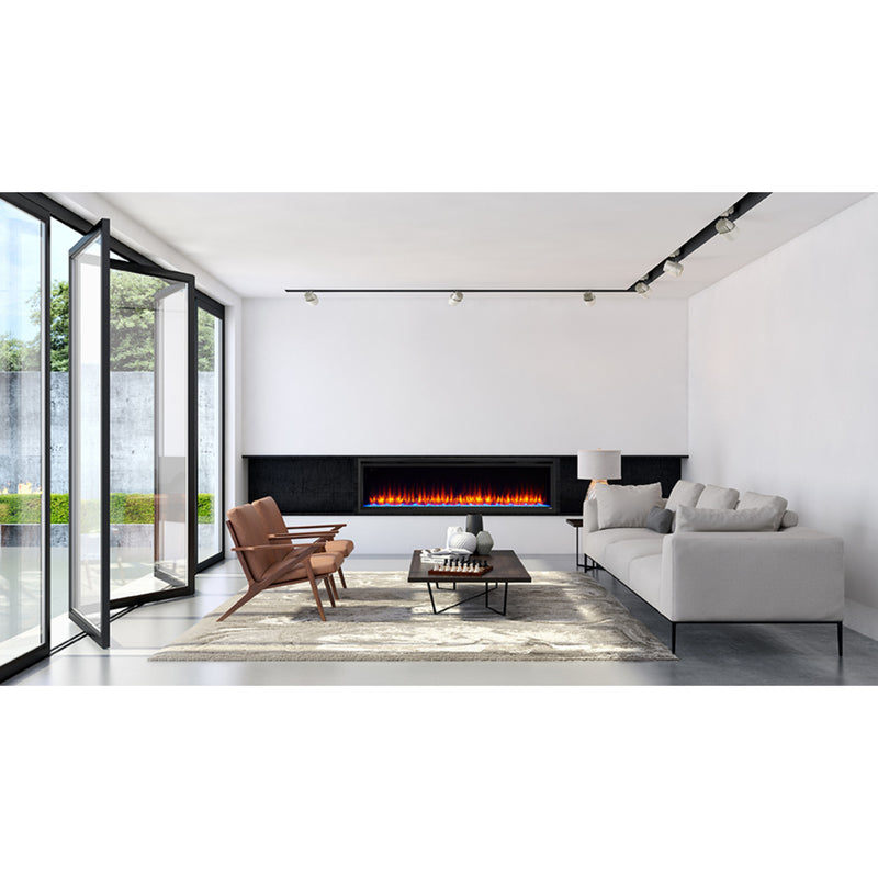 SimpliFire Allusion Platinum electric fireplace multi-function remote control