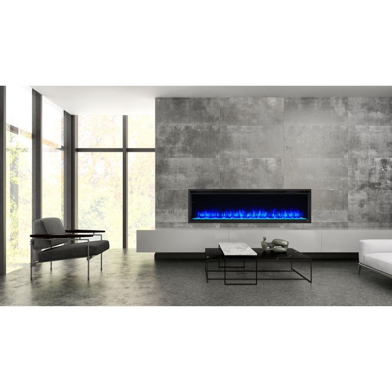 SimpliFire Allusion Platinum electric fireplace multi-function remote control