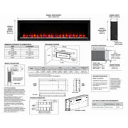 SimpliFire Allusion Platinum SF-ALLP60-BK 60" electric fireplace dimensions
