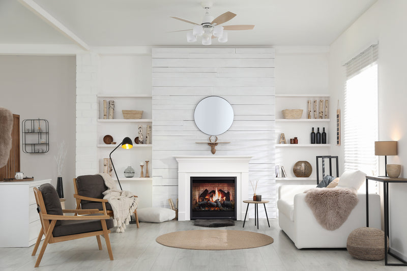 SimpliFire Inception 36" electric fireplace with Folio decorative front