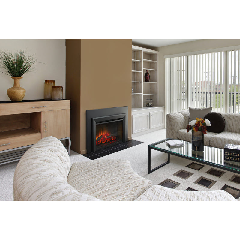 SimpliFire SF-INS30 electric fireplace insert installed in a living room