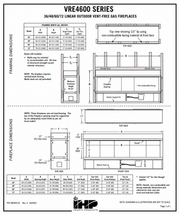 Superior VRE4600 Series outdoor vent-free gas fireplace specifications and dimensions