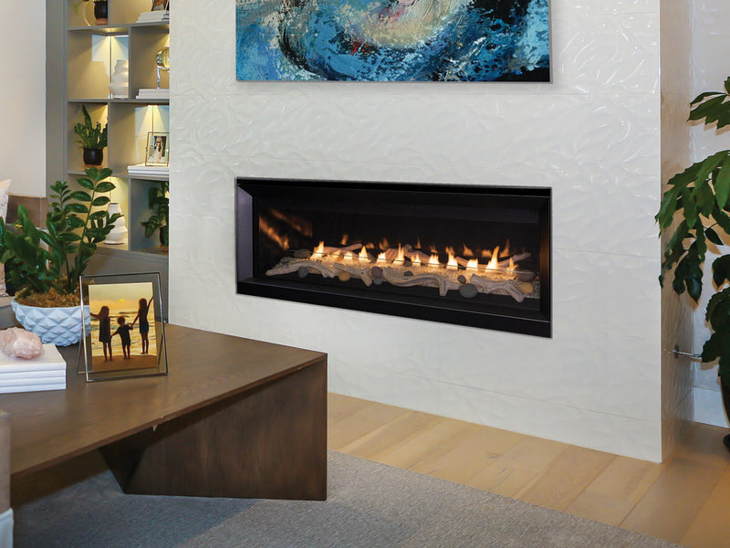 Superior VRL3000 Series linear vent-free gas fireplace installed in a modern interior