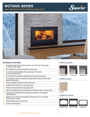 Superior WCT4920 high-efficiency wood-burning fireplace specifications and includes