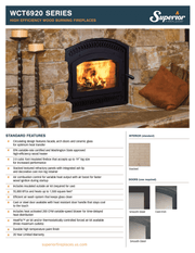 Superior WCT6920 high-efficiency wood-burning fireplace specifications and includes