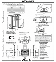 Superior WCT6940 high-efficiency wood-burning fireplace specifications and dimensions